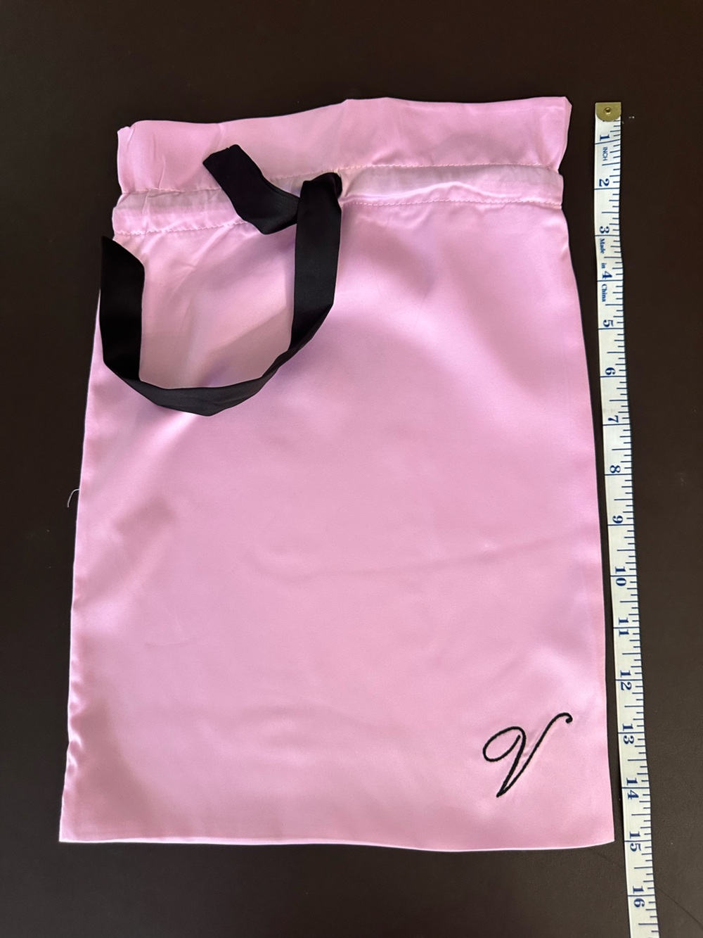 Pink Satin Tote Bag with Black Handles